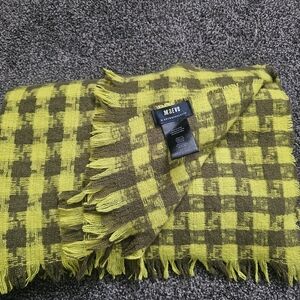 Maeve Vibrant Yellow and Brown Plaid Scarf